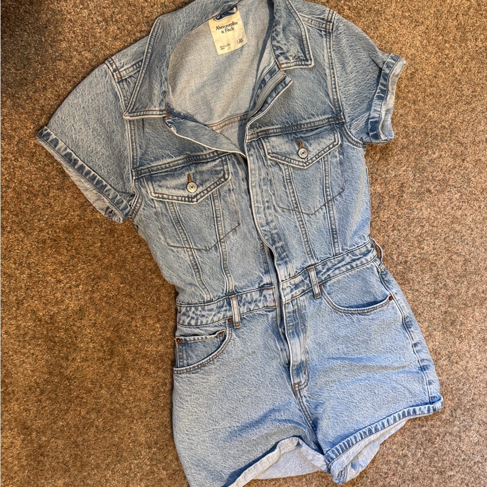 Denim Short Sleeve Romper